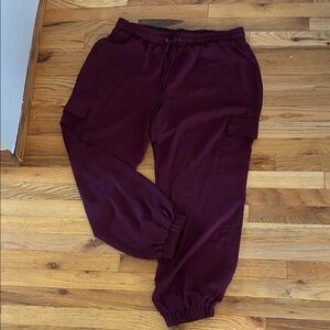 Maurices Burgundy Elastic Waist Pants